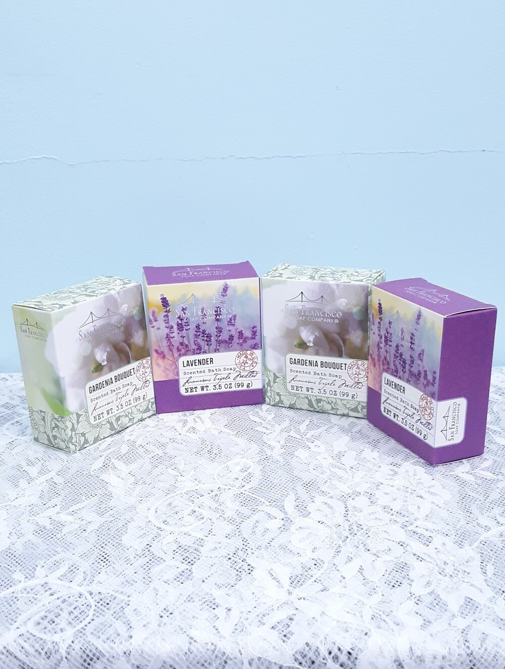 Bundle, 4 Disconinued San Francisco Soap Company Lavender Gardenia Floral Bar
